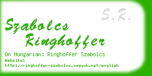 szabolcs ringhoffer business card